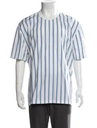 Pre-owned Noah Striped Crew Neck T-shirt In White