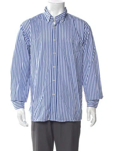 Pre-owned Noah Striped Long Sleeve Shirt In Blue