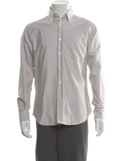 Pre-owned Noah Striped Long Sleeve Shirt In Gray