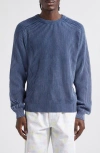 Noah Summer Cotton Shaker Stitch Sweater In Blue