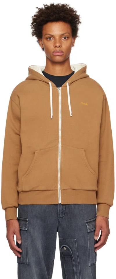 Noah Tan Thermal Hoodie In Dark Tan