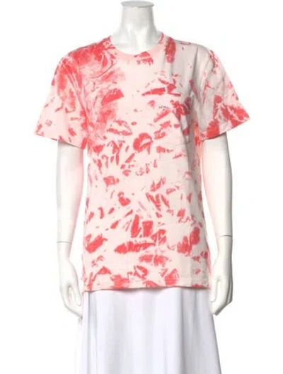 Pre-owned Noah Tie-dye Print Crew Neck T-shirt W/ Tags In Pink