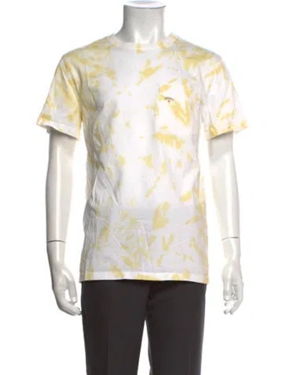 Pre-owned Noah Tie-dye Print Crew Neck T-shirt In White