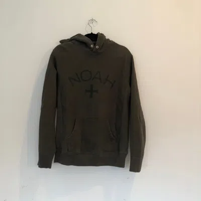 Pre-owned Noah Tonal Core Logo Hoodie In Olive