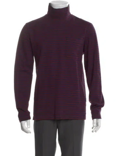 Pre-owned Noah Turtleneck Long Sleeve Henley In Red