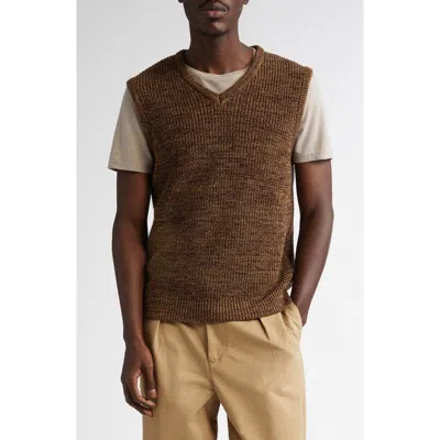 Noah Twisted Yarn Sweater Vest In Brown