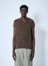 Noah Twisted Yarn Sweater Vest In Brown