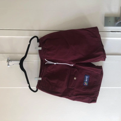 Pre-owned Noah Utility Shorts In Burgundy