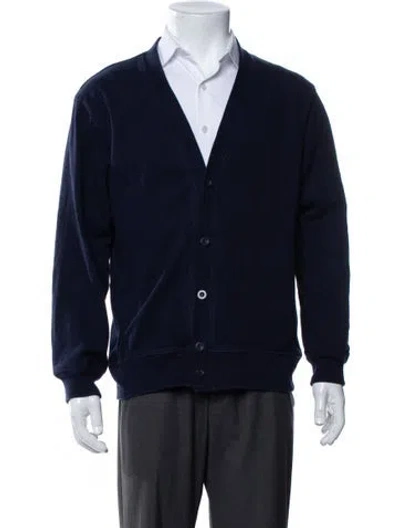 Pre-owned Noah V-neck Long Sleeve Cardigan In Blue