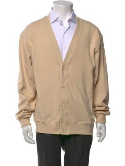 Pre-owned Noah V-neck Long Sleeve Cardigan In Neutral