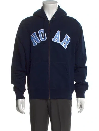Pre-owned Noah V-neck Long Sleeve Sweatshirt In Blue
