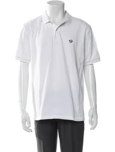 Pre-owned Noah V-neck Short Sleeve Polo Shirt In White