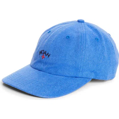 Noah Washed Cotton Canvas Baseball Cap In Blue