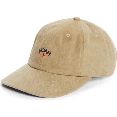 Noah Washed Cotton Canvas Baseball Cap In Brown