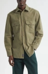 Noah Washed Cotton Canvas Button-up Shirt In Green