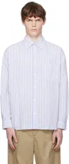 Noah White & Blue Oversized Poplin Shirt In Multi