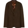 Noah Wool Herringbone Sack Jacket In Brown