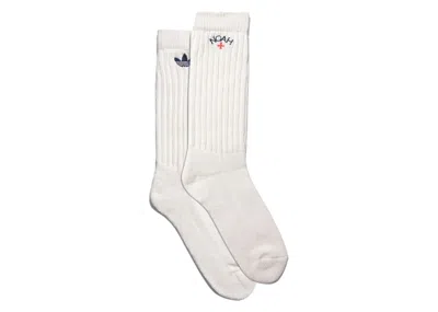Pre-owned Noah X Adidas 3pack Scrunchy Socks In White/navy Blue