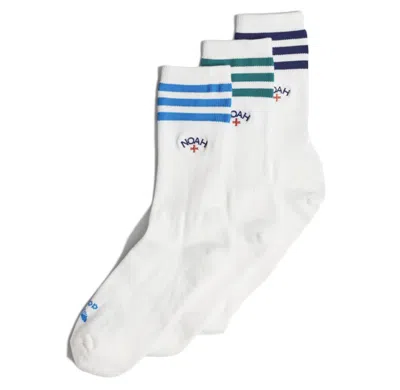 Pre-owned Noah X Adidas Originals Crew Socks (3 Pair) In White