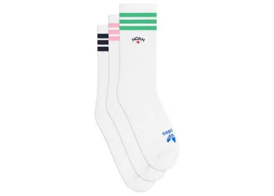 Pre-owned Noah X Adidas Socks (3 Pack) In White
