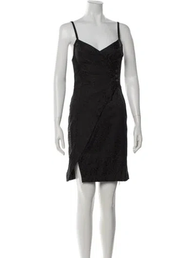 Pre-owned Noam Animal Print Mini Dress In Black