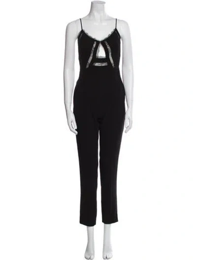 Pre-owned Noam Hanoch Marceau V-neck Jumpsuit In Black