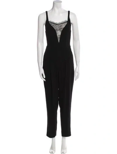 Pre-owned Noam Hanoch Square Neckline Jumpsuit In Black