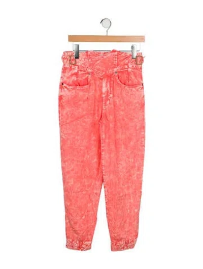 Pre-owned Noam Hanoch Tie-dye Print Skinny Leg Pants In Pink