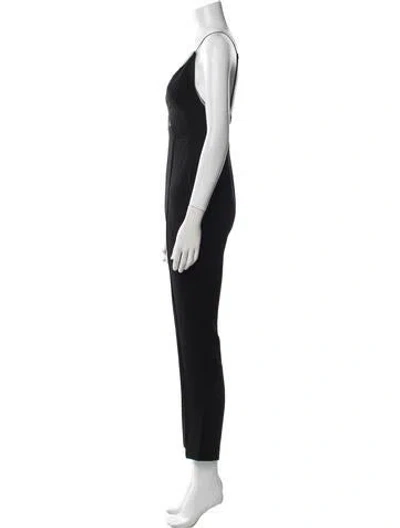 Pre-owned Noam Hanoch V-neck Jumpsuit In Black