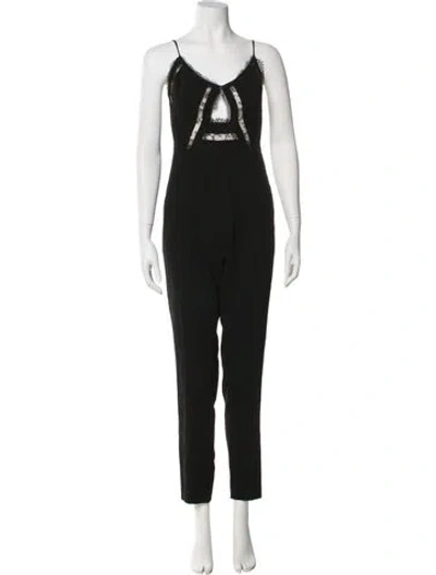 Pre-owned Noam Hanoch V-neck Jumpsuit In Black
