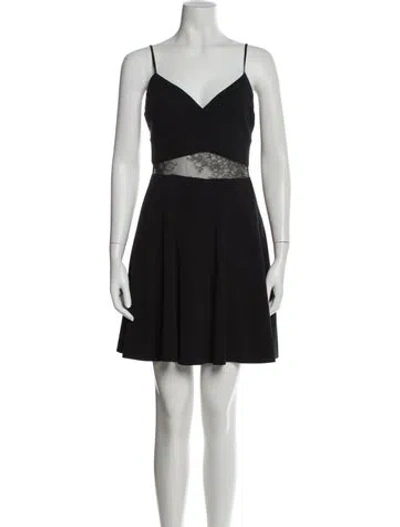 Pre-owned Noam Hanoch V-neck Mini Dress In Black