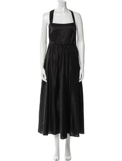 Pre-owned Noam Square Neckline Long Dress In Blue