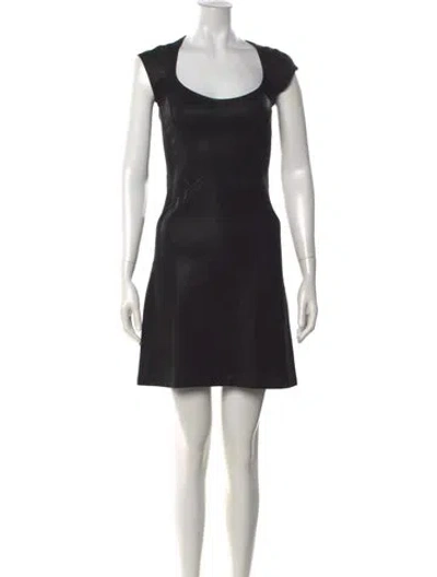 Pre-owned Noam Square Neckline Mini Dress In Black