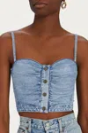 Noam Sylvie Bustier In Denim In Multi