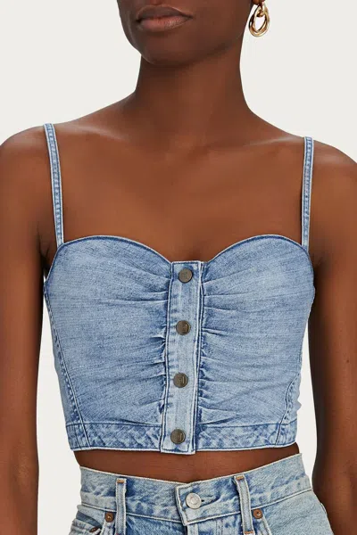 Noam Sylvie Bustier In Denim In Multi