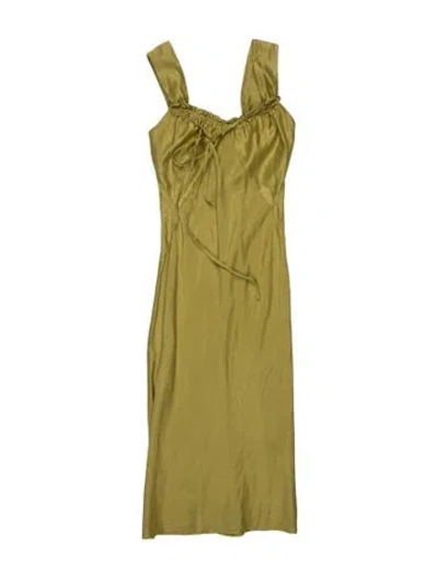 Pre-owned Noam V-neck Long Dress In Green