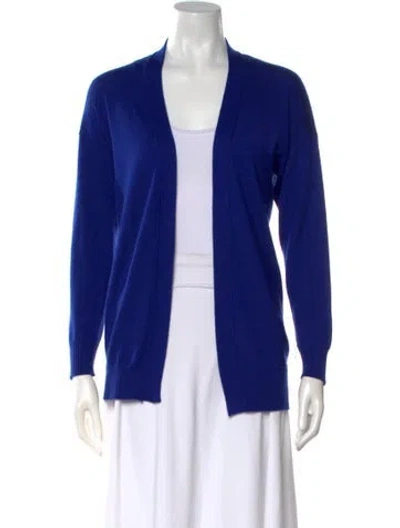 Pre-owned Nobili Cashmere Open Front Sweater In Blue
