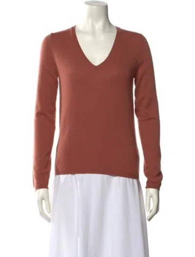 Pre-owned Nobili Cashmere V-neck Sweater W/ Tags In Brown
