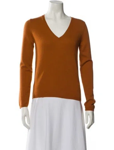 Pre-owned Nobili Cashmere V-neck Sweater W/ Tags In Brown