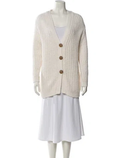 Pre-owned Nobili Plunge Neckline Sweater W/ Tags In Neutral