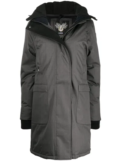 Nobis Padded Zip-up Parka In Grey