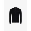 Nobl Mens Black Koen Long-sleeve Knitted Shirt In Black