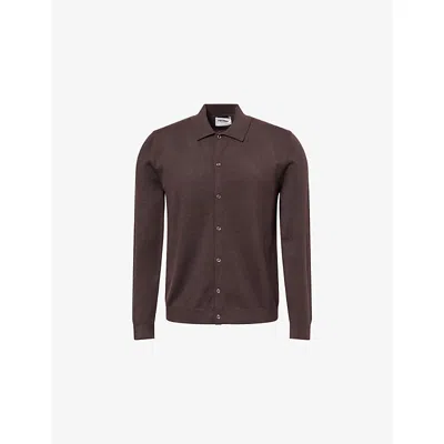 Nobl Mens Brown Chase Soft Marl Knitted Shirt