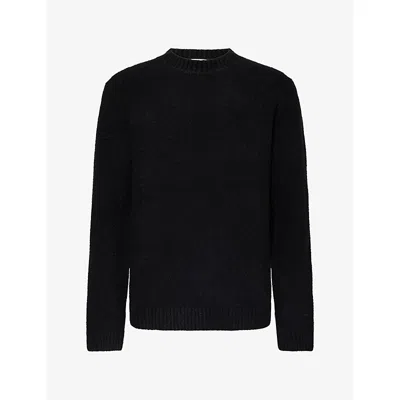 Nobl Mens Cameron Crewneck Knit Jumper Black