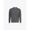 Nobl Mens Charcoal Patch-pocket Quarter-zip Knitted Polo Shirt In Gray