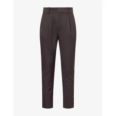 Nobl Mens Grayson Tapered-leg Stretch-cotton Chino Trousers Brown In Animal Print