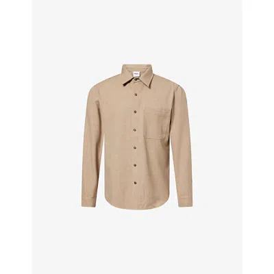 Nobl Mens Greige Julian Tailored Woven Shirt Xl In Neutral