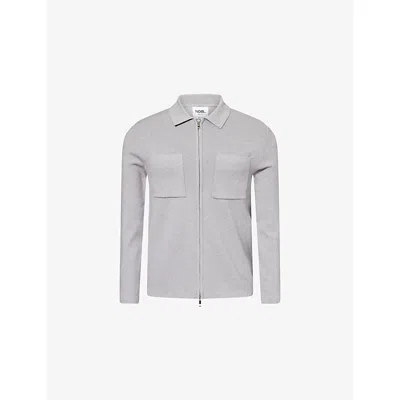 Nobl Mens Grey Cassius Zip-front Knitted Top In Gray