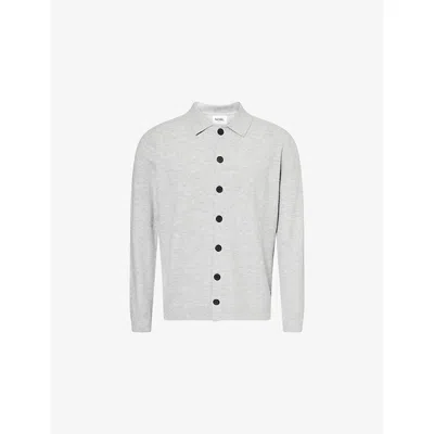 Nobl Mens Grey Ronnie Long-sleeve Knitted Shirt In Gray