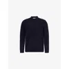 Nobl Mens Navy Cameron Crewneck Textured Knitted Jumper Xl In Blue